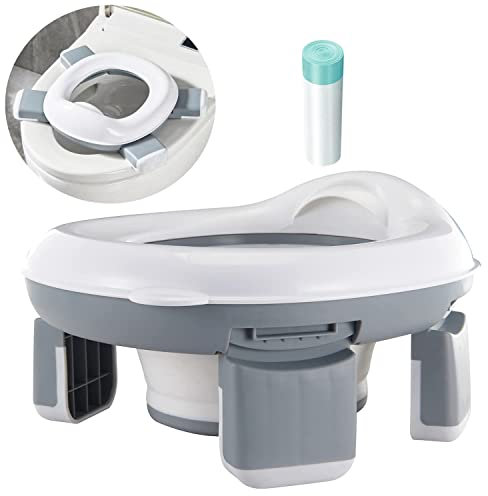 PandaEar Faltbares Kinder Töpfchen für Unterwegs | Reisetöpfchen Kinder Toilettensitz, WC Sitz Klositz Kinder Toiletten Kinderklo, Portable Travel Potty Training Toilet | Baby Töpfchen to go