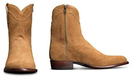 GATURA Bottes de Cow-Boy Western Vintage pour Hommes à Bout Rond, Couleur Unie, Talons Hauts, Style Chevalier Steampunk, Brown2, 43