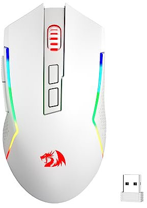 Redragon M693 Kabellose BT-Gaming-Maus, 8000 DPI kabelgebundene/kabellose Maus mit 3-Modus-Verbindung, BT und 2,4 G Wireless, 7 Makrotasten, langlebige Stromversorgung und RGB-Beleuchtung
