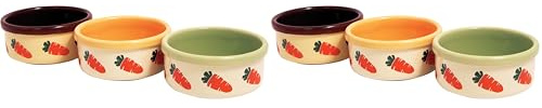 Rosewood Stoneware Carrot Ceramic Pet Bowl (Assorted Colours) (Pack of 2)