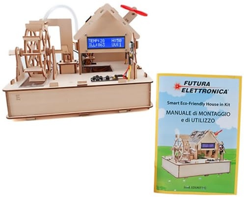 Kit Educativo Futura Elettronica per le STEM, Modello di Casa Ecologica Smart Eco House in Kit, 14+ anni, con guida in italiano ed esempi di programmazione,