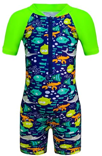 Aduya Kids Boys One Piece Rash Guard Swimsuit Child Swimming Costume Beach Holiday Swim Wear