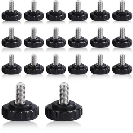 Nevoluxer 20 Stück Rändelschraube M5 12mm - Flügelschraube mit Gewinde aus rostfreiem Stahl - Flachkopfschraube für Maschinenbau und DIY - Griffmontage-Rändelschraube für Werkstatt und Modellbau