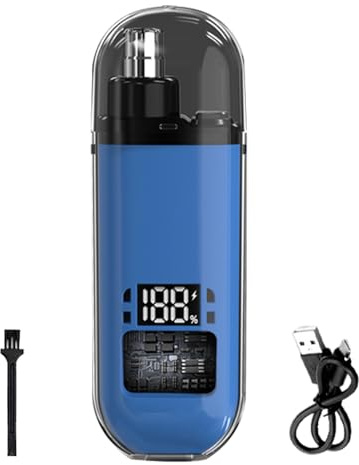 Raypontia Depiladora de Pelo de Nariz,Eléctrico Inalámbrico para Nariz y Orejas | Cortapelos Inalámbrico con Pantalla Digital, Kit de aseo Cara Cejas Impermeable
