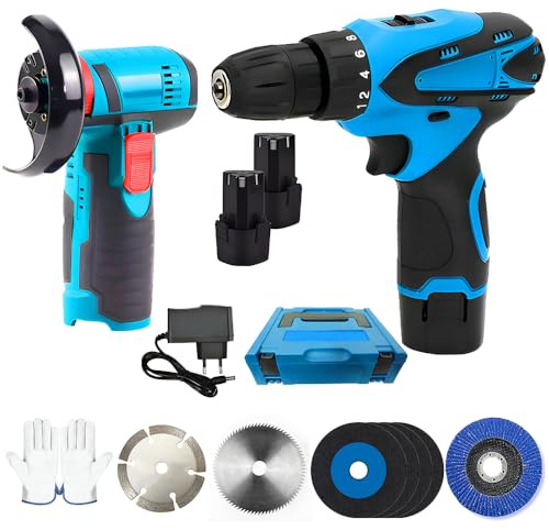 Trapano Smerigliatrice 18V Batteria Avvitatore Percussione Smerigliatrice Angolare Valigetta