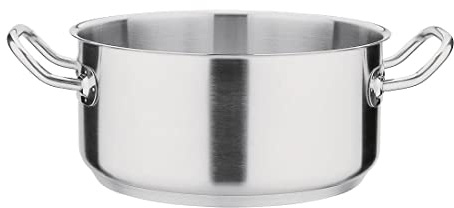 Vogue Stainless Steel Casserole Pan 24cm - All Hobs Including Induction, Strong Handles, Easy Pour T149