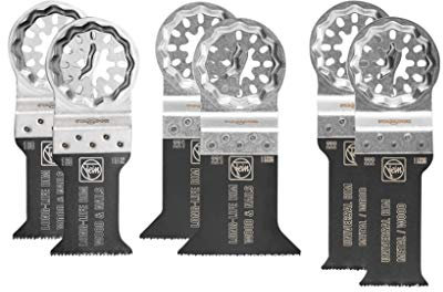 Fein 35222952300 Best of Zubehör-Set | E-Cut Sägeblätter mit Bi-Metall-Verzahnung | StarLock Werkzeugaufnahme | passend für alle gängigen Oszillierer | 6-teilig, 1 V, Silber