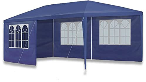 Maxx Marquee 3x6m - UV 50plus - Hydrofuge - 18m² - Pavillon, Tente, Chapiteau, Tonnelle Festival - 6 Parois Enroulables - 18 Fenêtres - Bleu - Sélection Couleurs