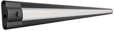 ledscom.de LED-underskåpsbelysning SIRIS svart matt, vit, 4100 K, plan, 90 cm, 1044 lm, 10,2 W, 24V DC, strömbrytare, ATOM plug-in-system, IP20, nätadapter krävs (ingår ej)