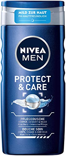 NIVEA MEN Pflegedusche Protect & Care (250 ml), erfrischendes Duschgel mit pflegender Aloe Vera, pH-hautfreundliche Dusche für Körper, Gesicht und Haar 83611-01000-68