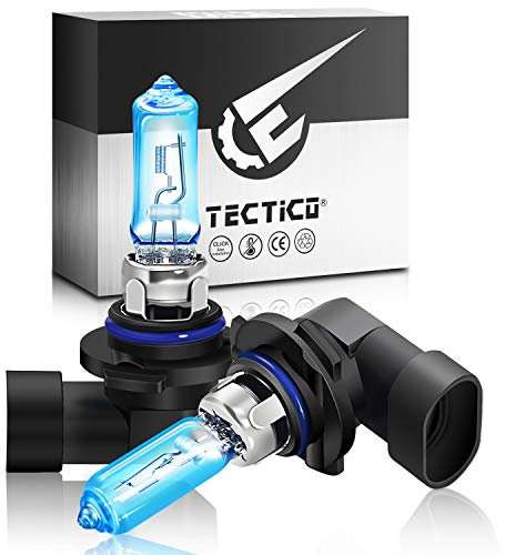 TECTICO HB3 9005 alogena Lampadine fari 65W 12V 5000K Bianco caldo, 130% di luminosità in più, Anabbaglianti/Abbaglianti, Sostituzione del faro dell'automobile,2 pezzi