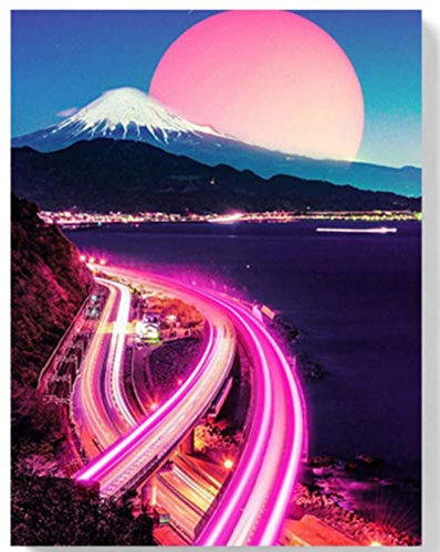 RUIYANMQ City Synthwave Vaporwave Neon Poster Und Druck Leinwand Bild Wandkunst D Wohnkultur Yu944Ea 40X60Cm Ohne Rahmen