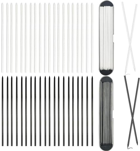 40 PièCes 2,8 Mm Mines de Crayon de Menuisier, Mines de Marqueur Rechange de Trous Profonds Construction, Solide Marqueur de Crayon Pour Marquage de Construction (Noir + Blanc)
