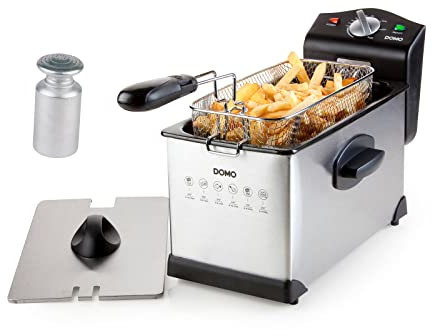 Kaltzonen Fritteuse Edelstahl mit Deckel, 2000 Watt, 3 Liter