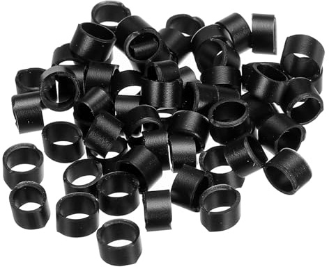 PATIKIL Silicone Rubber Bands Cable Ties 50pcs Non-Slip 3/8 Flat Black for Cord Wrapping, Bag Wraps, Art