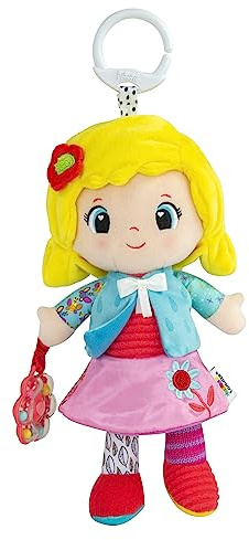 LAMAZE My Friend Olivia - Clip & Go Pram Baby Toys 0-6 Months - Sensory Toys for Babies' Development - Soft Cuddly Dolls for Girls - Expertly Designed Newborn Toys - Baby Essentials for Newborn & Up