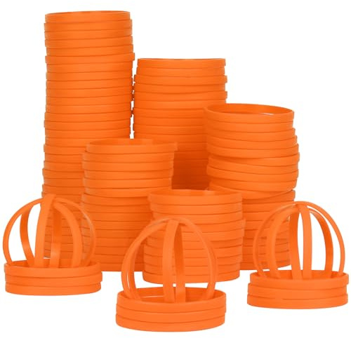 LVNRIDS 100 st gummiarmband silikonarmband 17,8 cm längd sport elastiskt armband armband bulk gåvor för pojkar flickor lärare student fest orange