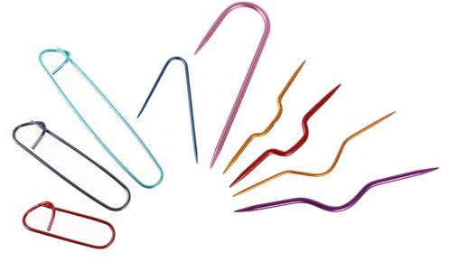 Operitacx Tricot Kit Ensemble D'Outils De Tricot Avec 4 Aiguilles En W 3 Porte-Points Et 2 Aiguilles En U Accessoires Pour Débutants Couture Et À Domicile