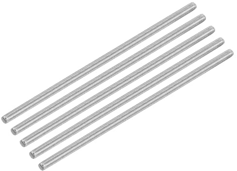 QUARKZMAN 10 stycken gängstänger M5 x 150 mm helgängad stång 304 rostfritt stål högergängade stavar för ankarbultar, klämmor, krokar och U-bultar, 0,8 gängstigning
