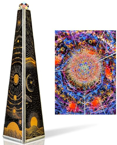Morlenscope Caleidoscopio de estrellas y luna de 7.8 pulgadas para adultos, hecho a mano, prisma triangular, caleidoskop, sol, planeta, universo, caleidoscopio, regalo especial de cumpleaños para