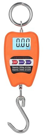 Báscula de grúa digital Báscula colgante digital de 440 lb con sensores precisos Mini báscula de grúa portátil de 200 kg con ganchos para el mercado de obras de construcción(Oranje)