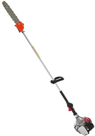 Motosierra de gasolina, podadora de 43 cc, con barra de 4,92 pies de largo para corte de madera, corte de árbol, 1,25 kW, 1,7 CV 8500 rpm