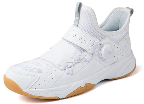Calzado de Esgrima de Alto Agarre para Deportes de Interior - Suela Ligera con Amortiguación Permite Pivotes Rápidos y Una Postura Estable(White,36#)