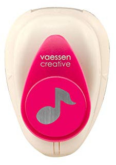 Vaessen Creative 21436-253 Motivstanzer, Small Stanzer Musik-Note, Ausstanzung 1,5 cm Weit, Metall, lila, 6.5 x 4.5 x 4.4 cm