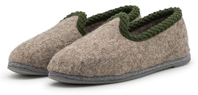 Pantoffelmann filttofflor med gummisula I Tillverkade av 70% eller 100% ullfilt I Grå I Storlek 37-51 I Andningsaktiva & halkfria filttofflor för män & kvinnor I Varma & sköna tofflor