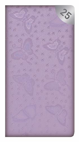 2026 Slim Week To View Fashion Diary - Leather Effect Glitter Floral - Lilac