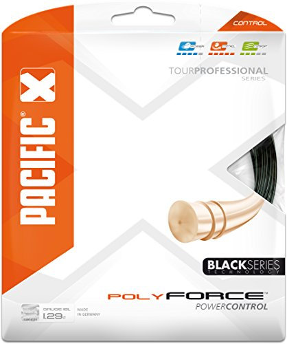 pacific Tennissaite Poly Force Black Series - 12.2m Set, schwarz, 1.29mm/16L, PC-2074.00.12
