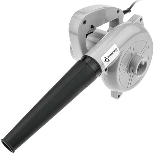 PrimeMatik - Soplador Aspirador eléctrico portátil de 600 W para Hojas Polvo Suciedad