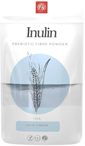 Fitness Health Inulinpulver 100 g | Tarmstöd för hälsosam tarm och kolon | stor källa till löslig kostfiber | prebiotiskt tillskott | Cikoria rotpulver