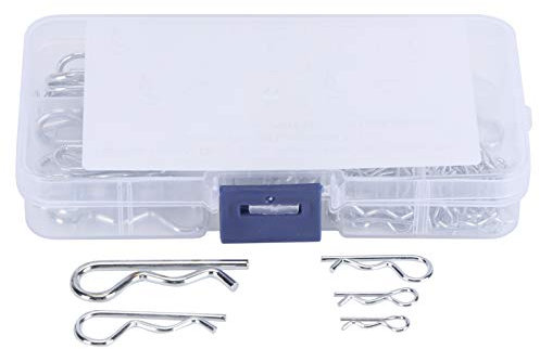 100-teiliges Splint-Sortiment-Set – R-Splinte, Sicherungsstift-Clips Mit Kunststoffbox, Befestigungsclip-Set