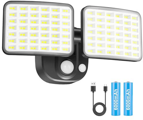 YTKIH Rechargeable Battery Lights of 1-3 Months Endurance, Super Bright Motion Sensor Security Lights, USB Charging LED Flood Light for Outdoor for Garage/Yard/Entryways/Patio/Garden