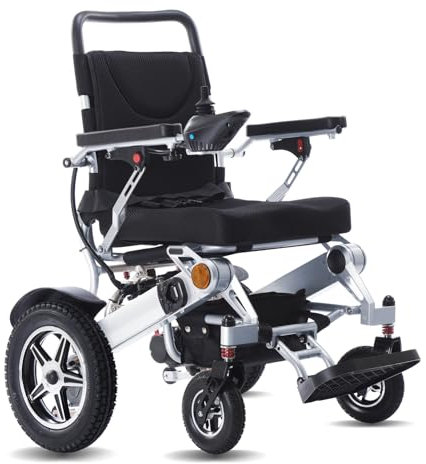 Broobey Elektrische Rollstühle für Erwachsene mit 2 * 10Ah Batterien, Leichte Elektrorollstuhl, Tragbarer Elektrischer Rollstuhl für Senioren, 30+ km Lange Reichweite, unterstützt 150 kg