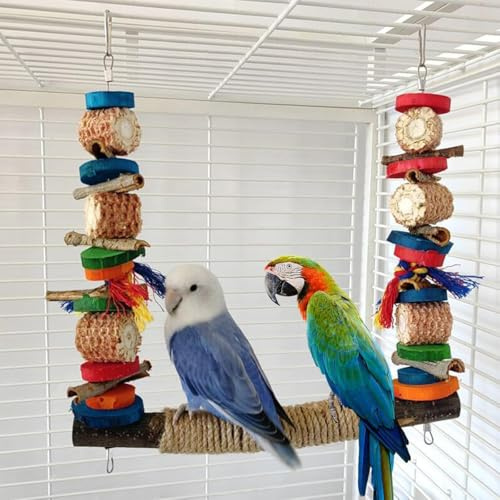 ZYYRSS Natural Bird Swing Perch Toys for Conures, Budgerigars, Finches, Parrots, Lovebirds, Small & Medium Birds