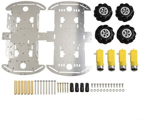 Juego de construcción robótica Mecanum Wheels diseñado para capacidades de movimiento con una construcción sólida y fuente de alimentación eficiente con motores