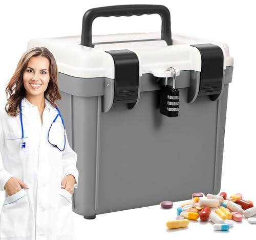 Baoqifong Scatola Porta Medicina Bloccabile,Contenitore Di Stoccaggio A | Organizzatore Portatile Grande Capacità Per Documenti Cartelle Collezione Ufficio Cucina Lavoro Elettricista