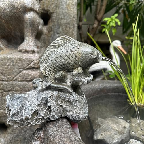 ZYZSY Fontaine de Jardin en Plein air Gargouille, cracheurs d'étang pour Petits étangs, aménagement paysager d'eau à Circulation Automatique pour Bassin à carpes koï