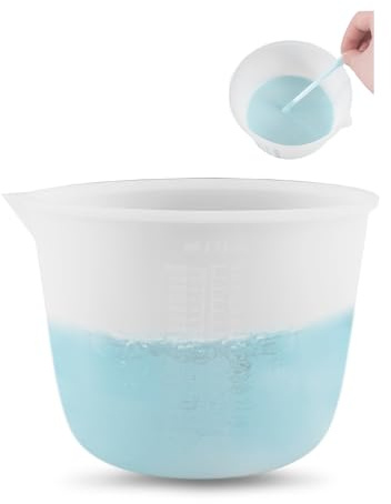 HMCEY Tasses à Mesurer en Silicone 1000 ml,Verre Doseur Resine Epoxy,Gobelet Doseur Silicone Measuring Cups,Verre Mesureur Gradué Résine,Tasses à Mélanger Antiadhésives pour Maison, Artisanat
