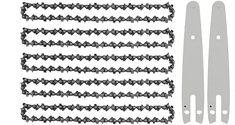 Omvial 5 Pezzi 6 Pollici Mini Catena per Motosega con 2 Pezzi di Ricambio Pezzi di Ricambio Accessori Parti Barra Della Catena per Mini Motosega Portatile Elettrica Fili