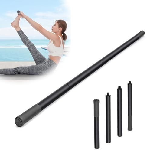 Bastone da Yoga 151cm, Bastoni Versatili per Yoga Asta per Correttore di Postura Portatile con Impugnatura Antiscivolo, Bastone da Stretching Regolabile per Pilates Casa Palestra Fitness