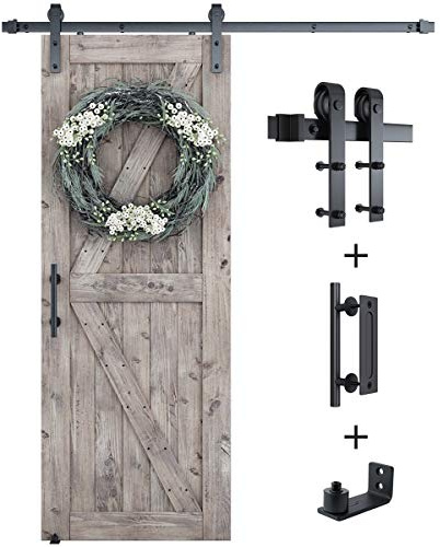 SMARTSTANDARD 6FT Sliding Barn Door Hardware Whole Kit, Fit 36 W Door