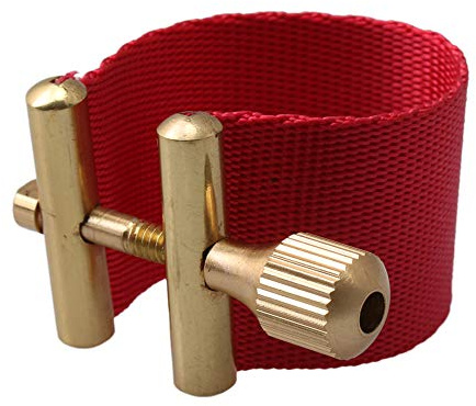 Yibuy, fermaglio di fissaggio in gomma per legatura, per bocchino di sassofono tenore, colore: rosso