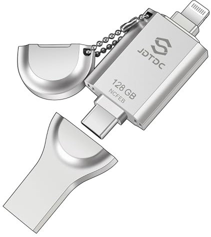 Memoria USB para iPhone y iPad - Certificación MFi Apple 128GB Almacenamiento Externo Lightning Pen Drive Flash Pendrive Stick