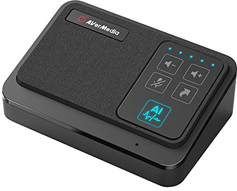 AVerMedia AS311 tragbarer USB-Konferenzlautsprecher mit Mikrofon – KI-Geräuschreduzierung, Echounterdrückung, kristallklare Kommunikation, ideal für Büro und Homeoffice - PC/Mac (Schwarz)