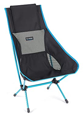 Helinox Chair Two Ultralight, High-Back, Collapsible Camping Chair, Black, with Pockets