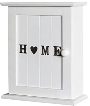 HAKU Möbel Cassetta portachiavi bianco, MDF, metallo - Dim. L 26 cm x A 32 cm x P 12 cm, Stile Mobili Costieri