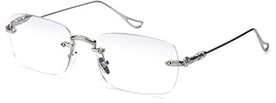 TERAISE lunettes de lecture en métal sans cadre pour hommes/femmes blocage de la lumière bleue-lunettes d'ordinateur confortables à la mode sans monture